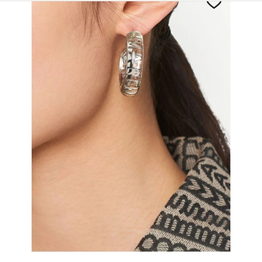 Marc Jacobs Logo Clear Earrings
